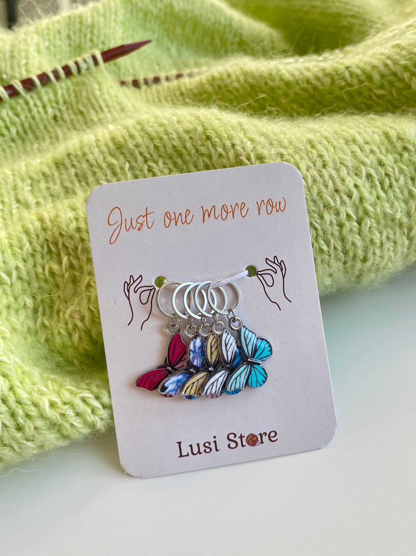 5 szt. znaczników oczek Motyli/Butterfly Stitch Markers