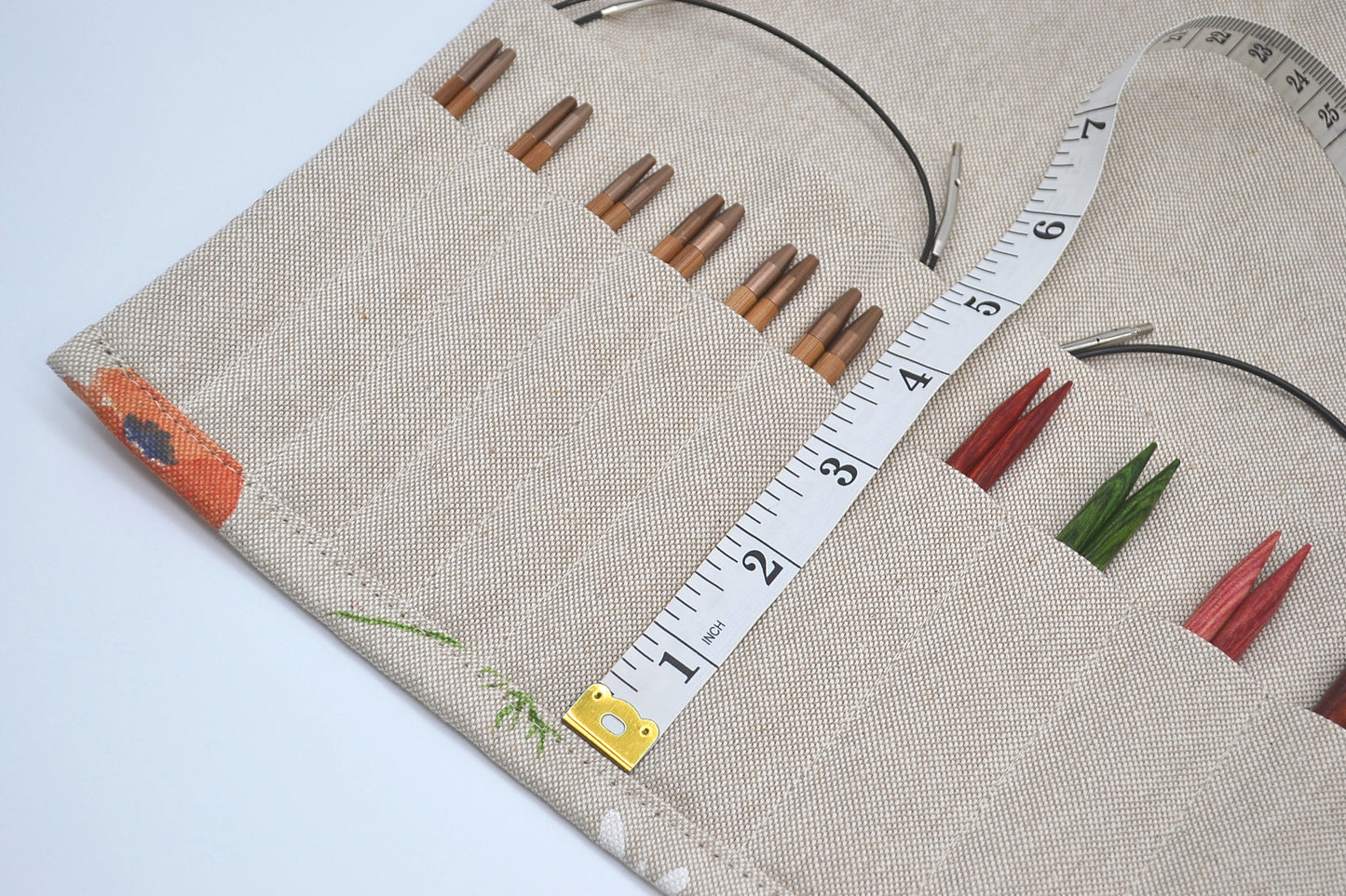 Etui na druty wymienione i na żyłce z kwiatami alpejskimi