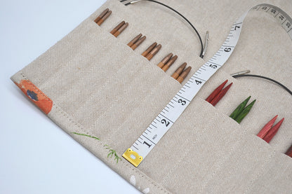 Etui na druty wymienione i na żyłce z kwiatami alpejskimi