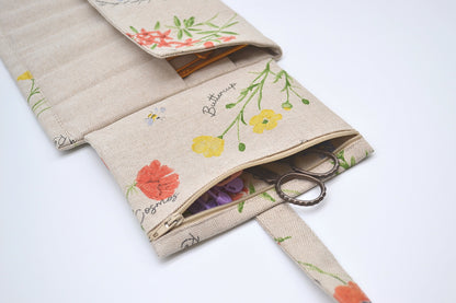 Etui na druty wymienione i na żyłce z kwiatami alpejskimi