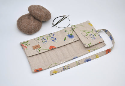 Etui na druty wymienione i na żyłce z kwiatami alpejskimi