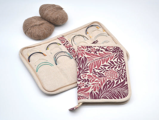 Organizer / Etui na druty z żyłką Marsala