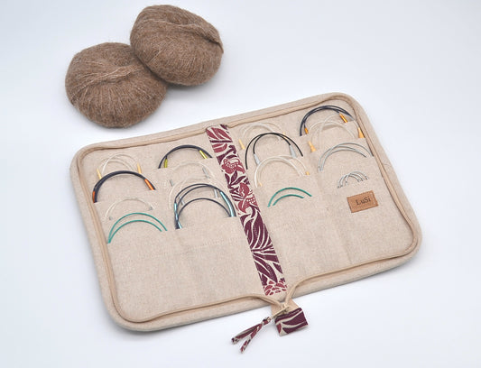 Organizer / Etui na druty z żyłką Marsala