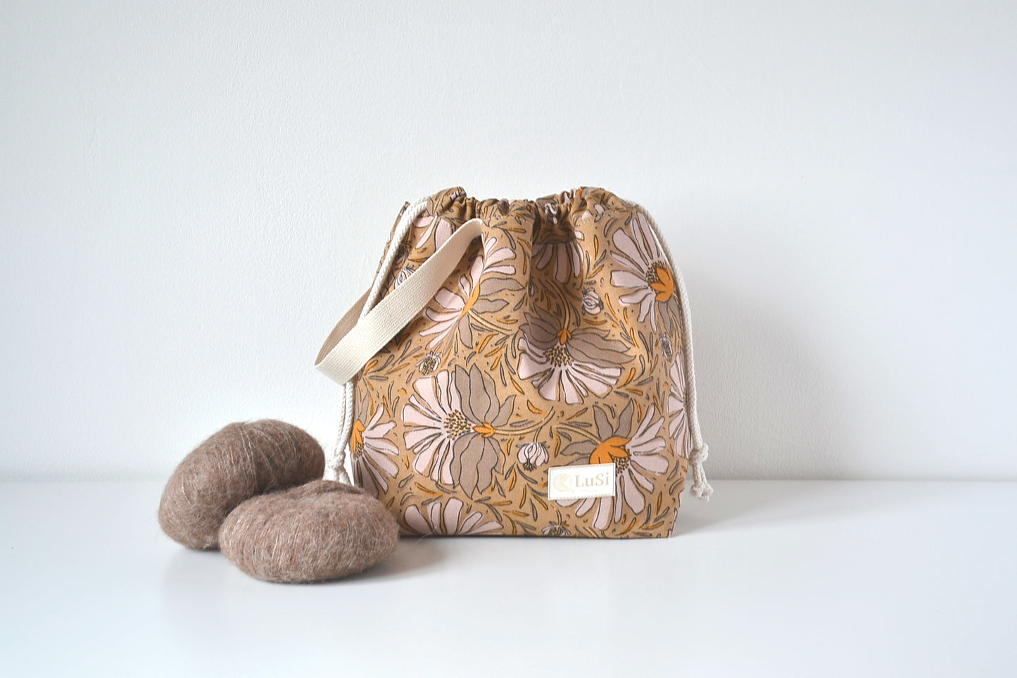 Dusty rose beige craft bag
