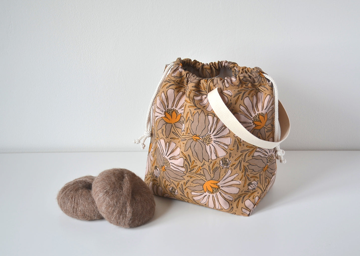 Dusty rose beige craft bag
