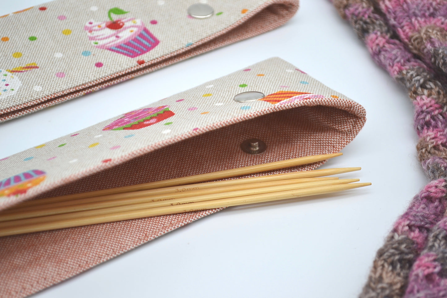 Etui / Ochraniacz na druty skarpetkowe 20cm Cupcakes
