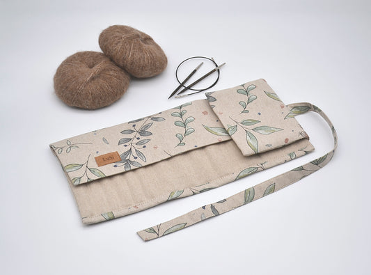 Etui na druty wymienne i na żyłce Liście