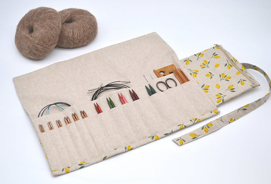 Etui na druty wymienione i na żyłce z cytrynkami