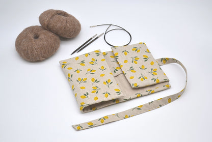 Etui na druty wymienione i na żyłce z cytrynkami