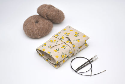 Etui na druty wymienione i na żyłce z cytrynkami