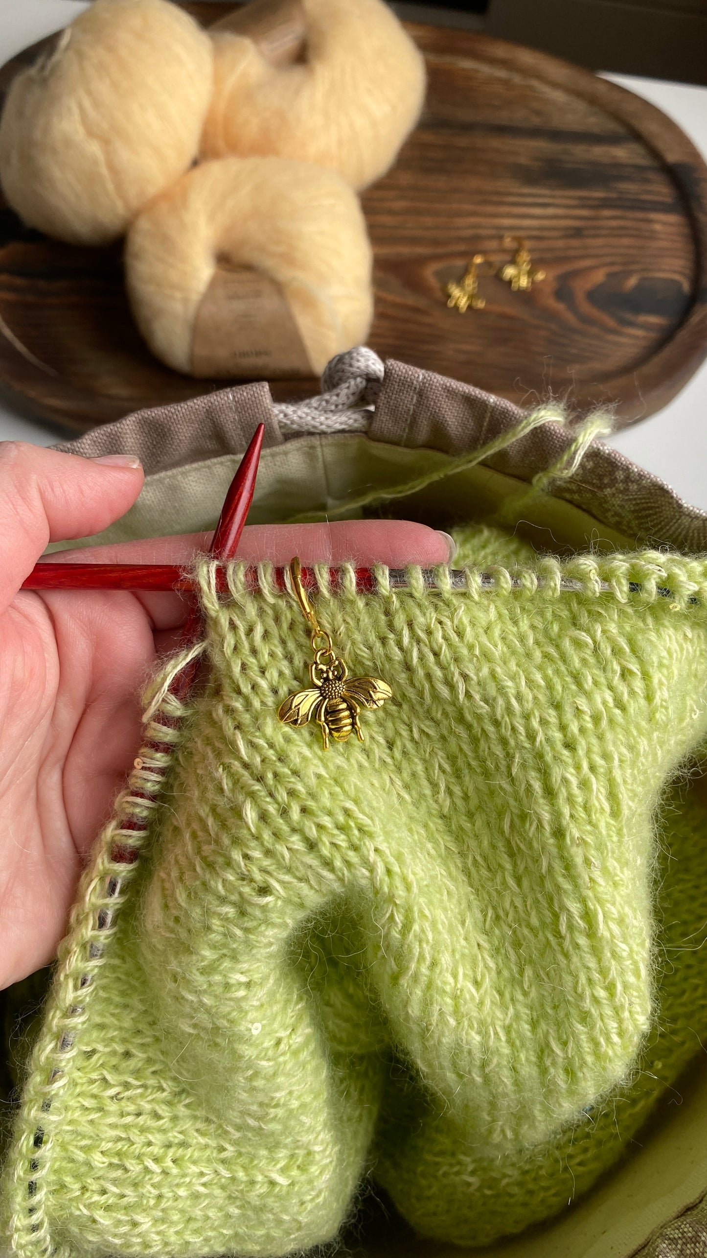 5 szt. znaczników oczek Pszczołka/Bee Stitch Markers