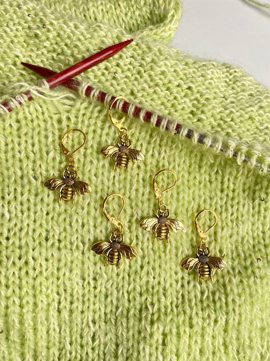 5 szt. znaczników oczek Pszczołka/Bee Stitch Markers