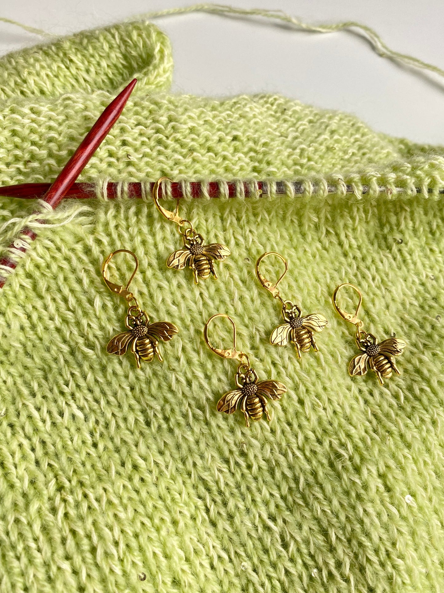 5 szt. znaczników oczek Pszczołka/Bee Stitch Markers