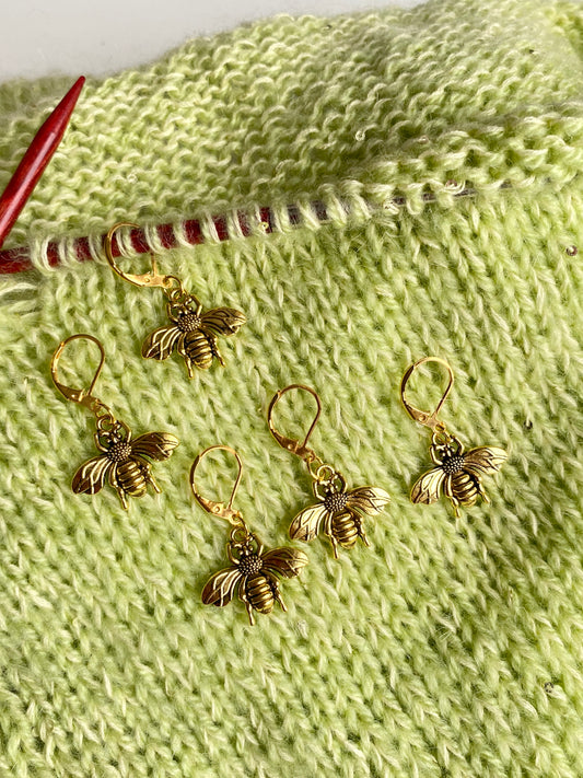 5 szt. znaczników oczek Pszczołka/Bee Stitch Markers
