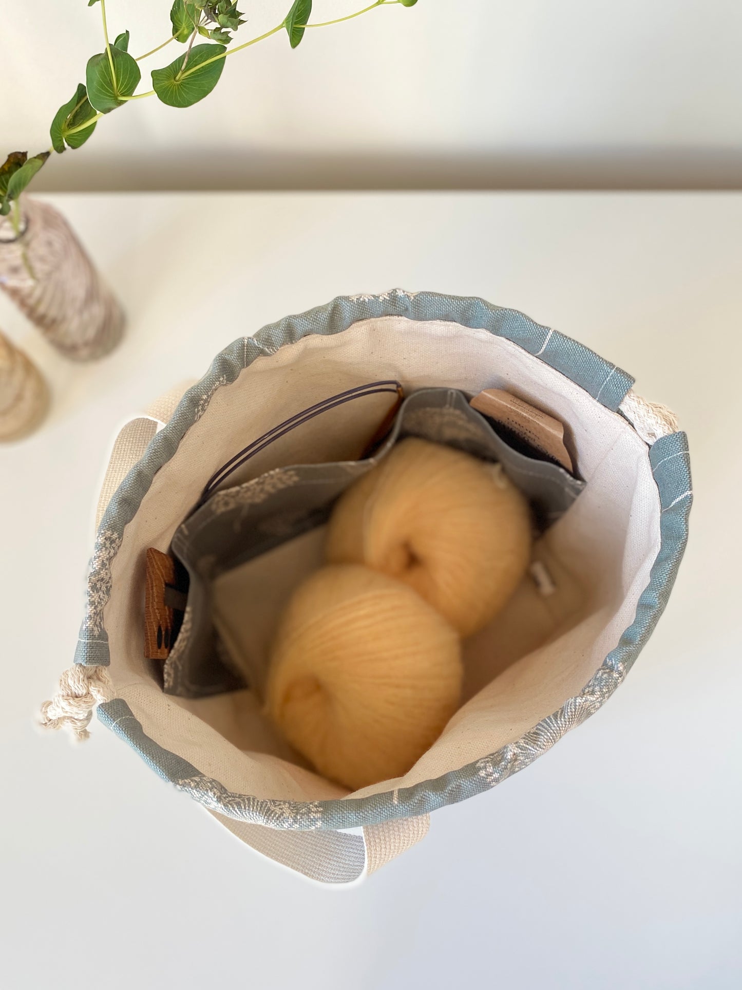 Dusty rose beige craft bag