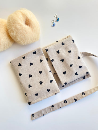 Etui na wymienne igły oraz druty na żyłce Serduszka/Hearts