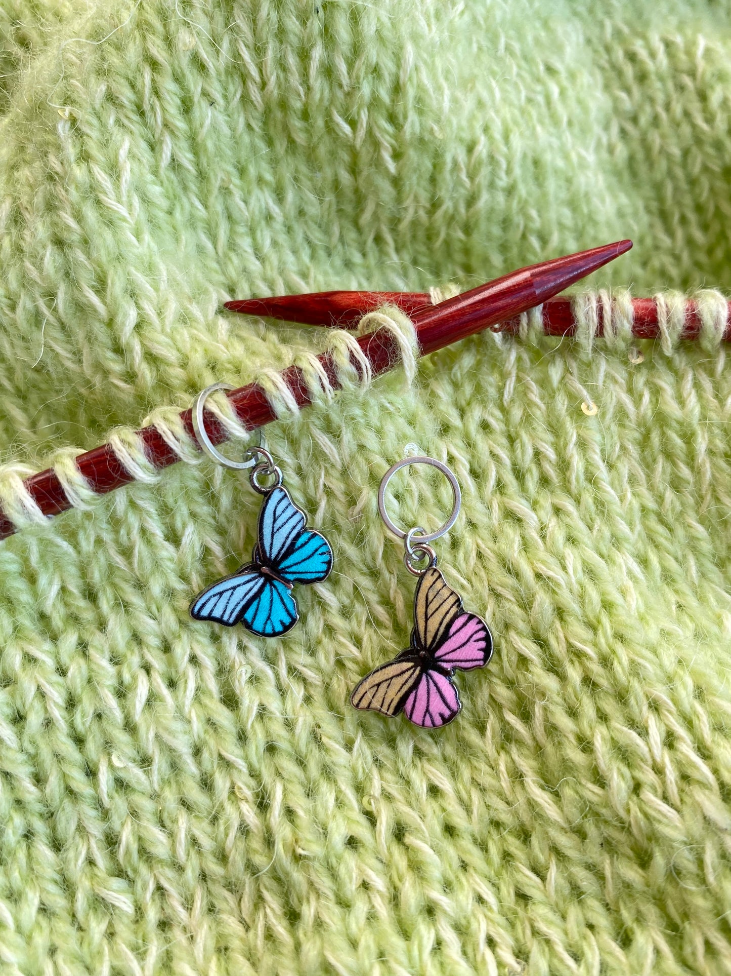 5 szt. znaczników oczek Motyli/Butterfly Stitch Markers