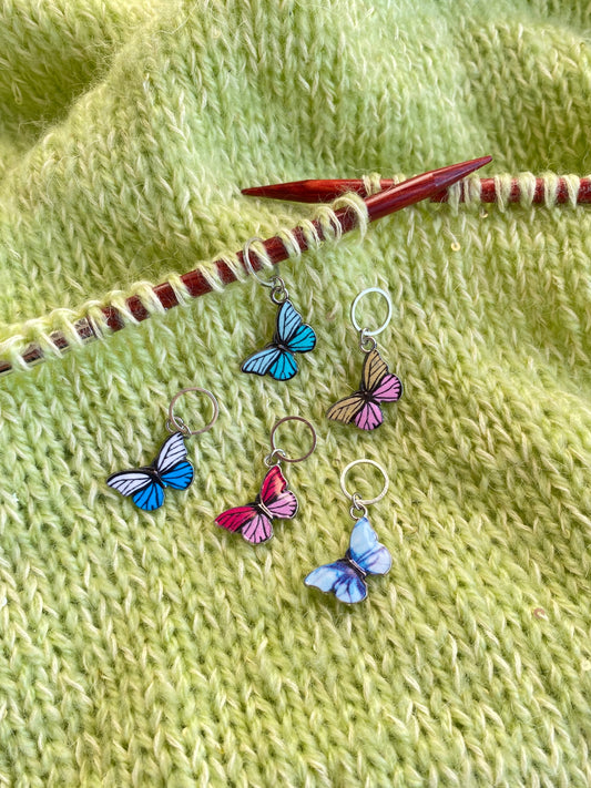 5 szt. znaczników oczek Motyli/Butterfly Stitch Markers