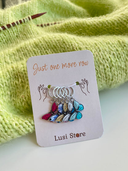 5 szt. znaczników oczek Motyli/Butterfly Stitch Markers