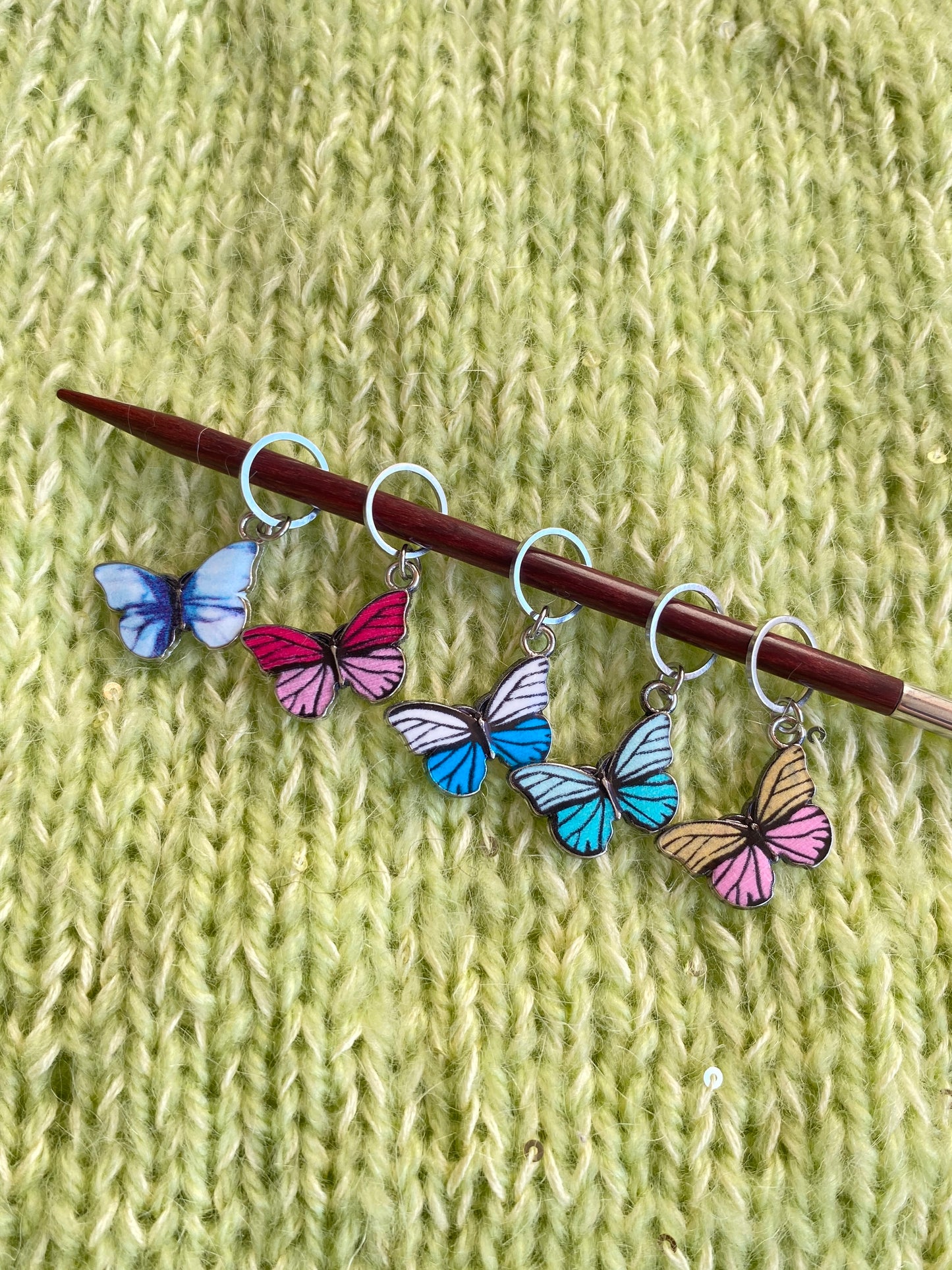 5 szt. znaczników oczek Motyli/Butterfly Stitch Markers