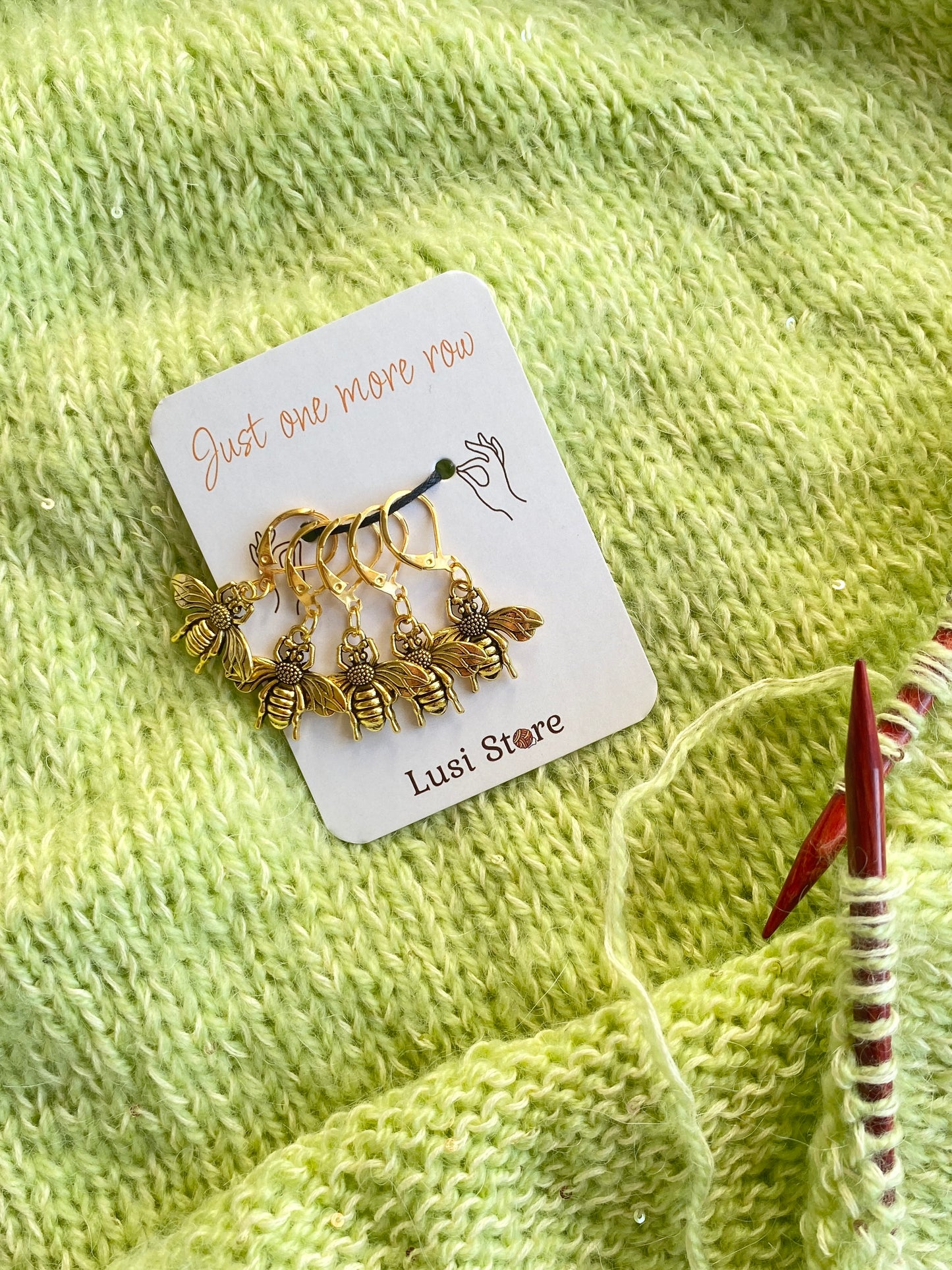5 szt. znaczników oczek Pszczołka/Bee Stitch Markers