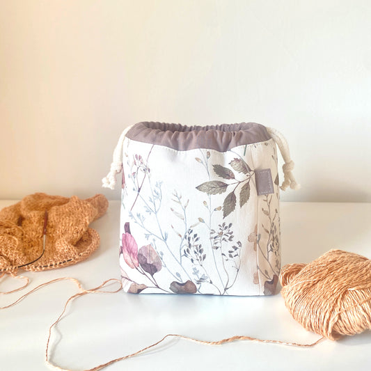 Torba-worek na włóczki Suszone kwiaty