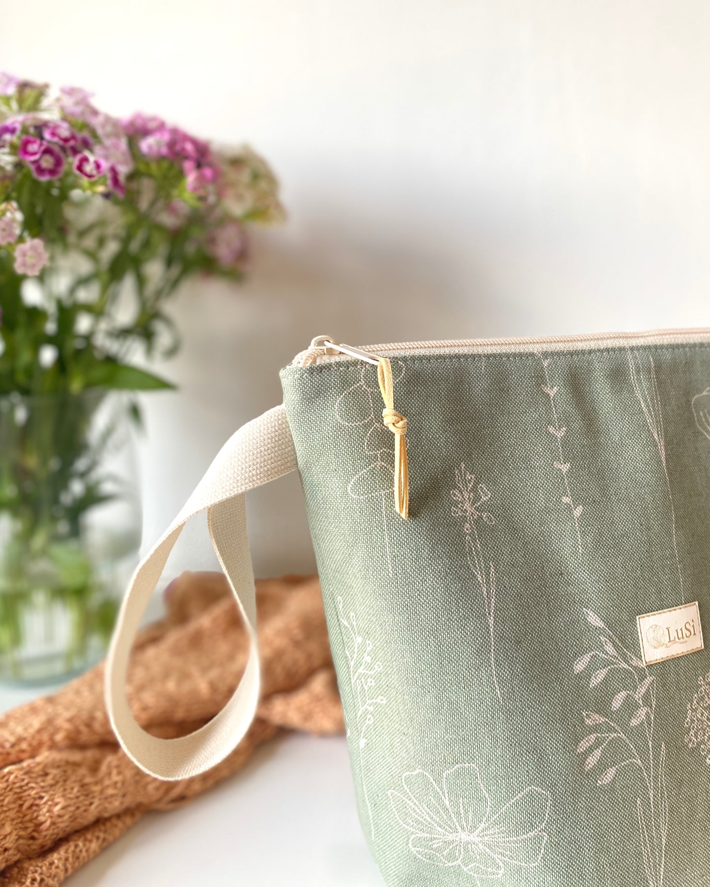 Dusty rose beige craft bag