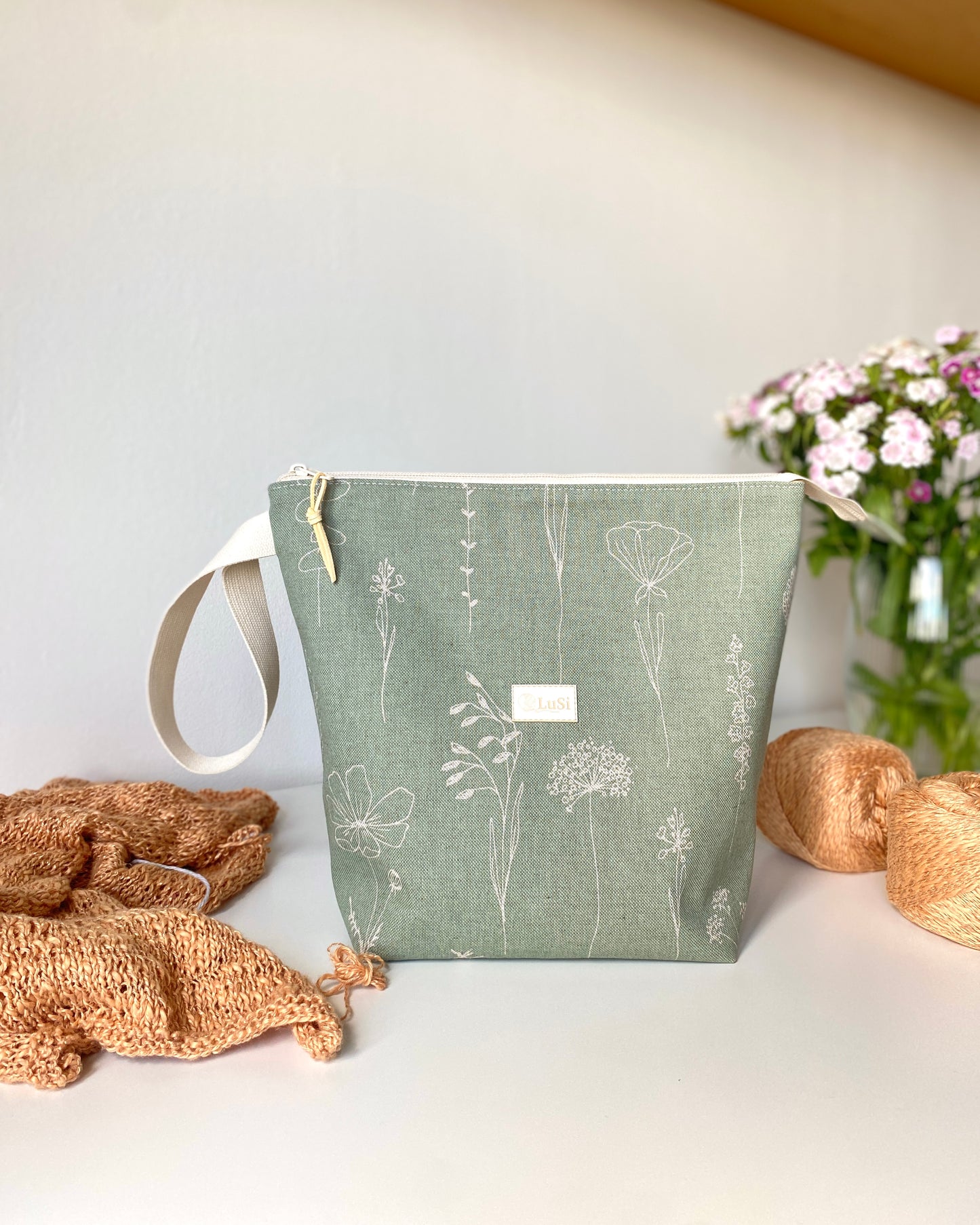 Dusty rose beige craft bag