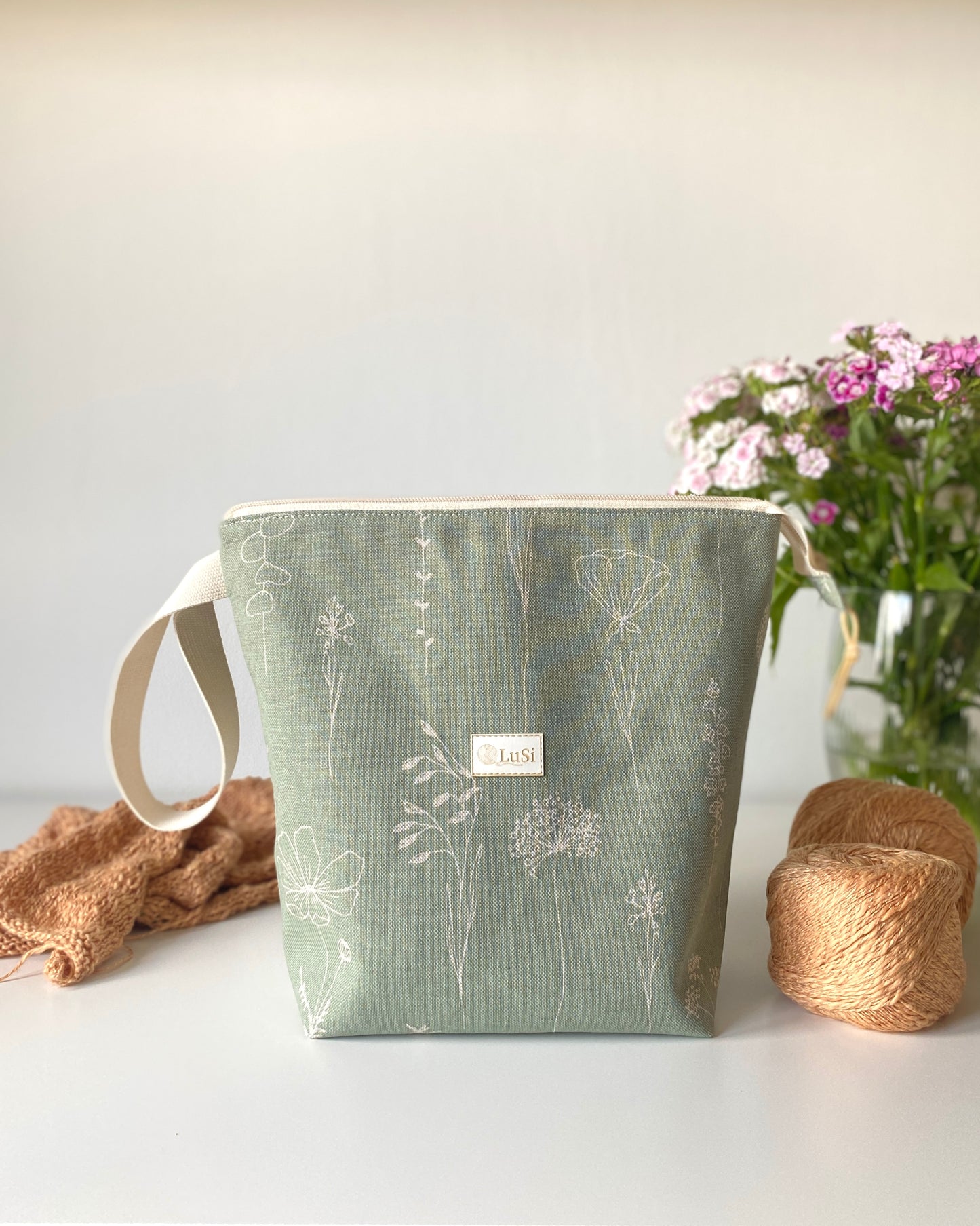 Dusty rose beige craft bag