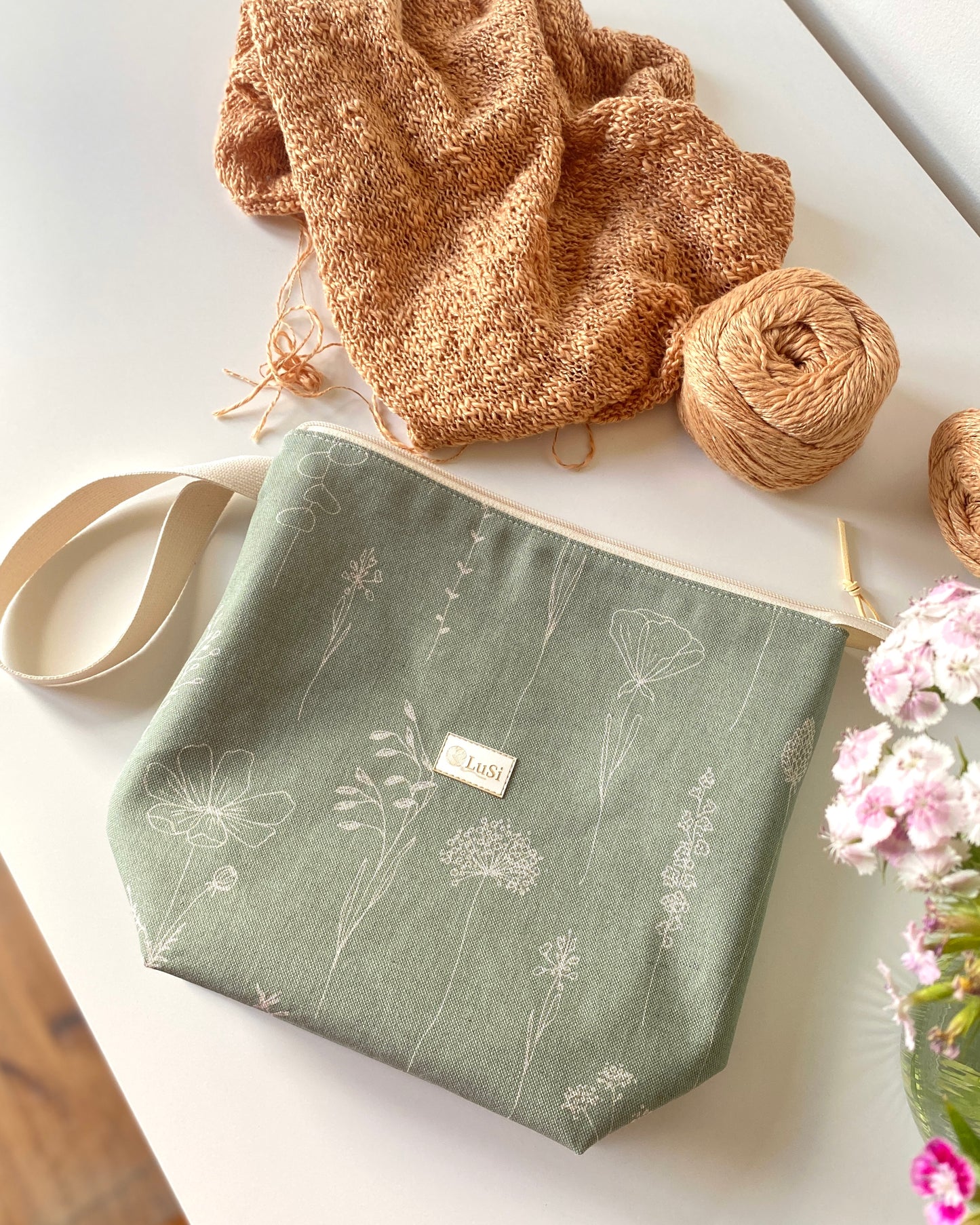 Dusty rose beige craft bag